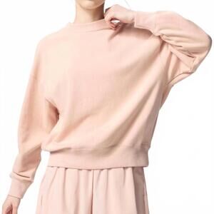 Uniqlo 100% Cotton Sweatshirt Light Pink NWT Small